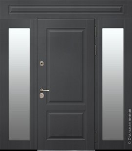 Входная дверь Лаконичная модель с доборами (вид снаружи) - купить в Москве