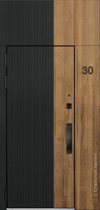 Входная дверь Шумоизоляционная модель со вставками (вид снаружи) - купить в Москве