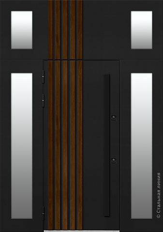 Входная дверь Парадная модель с баффелями (вид снаружи) - купить в Москве