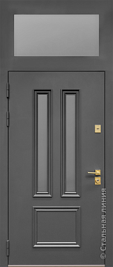 Входная дверь Классическая модель с фальшь-фрамугой (вид снаружи) - купить в Москве
