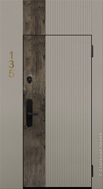 Входная дверь Светлая модель с умным замком (вид снаружи) - купить в Москве