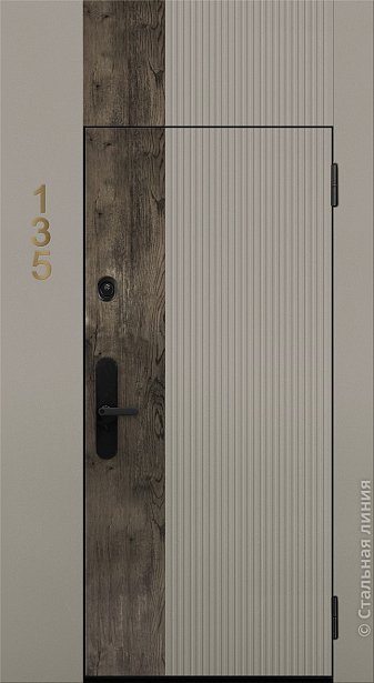 Входная дверь Светлая модель с умным замком (вид снаружи) - купить в Москве