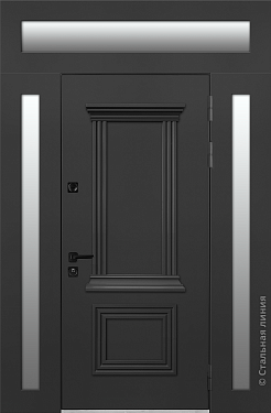 Входная дверь Модель для широкого проема с багетами (вид снаружи) - купить в Москве