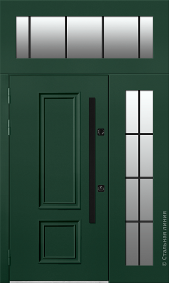 Входная дверь Модель  с багетами (вид снаружи) - купить в Москве