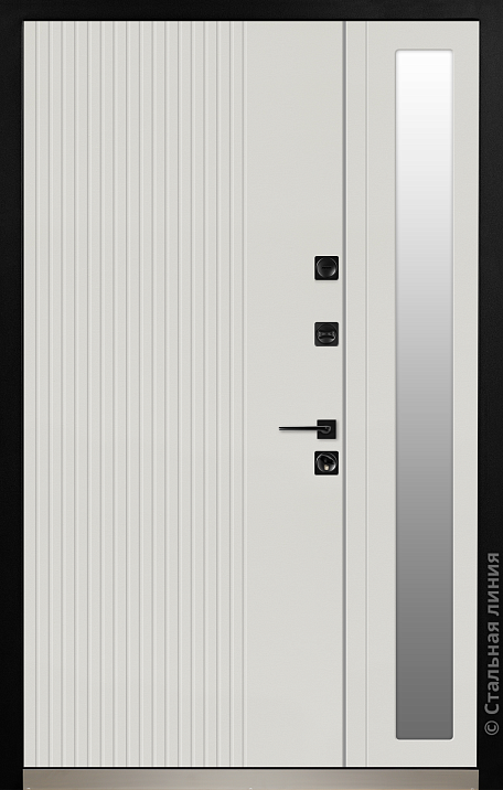 Входная дверь Модель с остеклением в доборе (вид изнутри) - купить в Москве