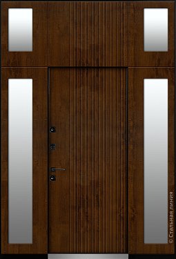 Входная дверь Парадная модель с баффелями (вид изнутри) - купить в Москве