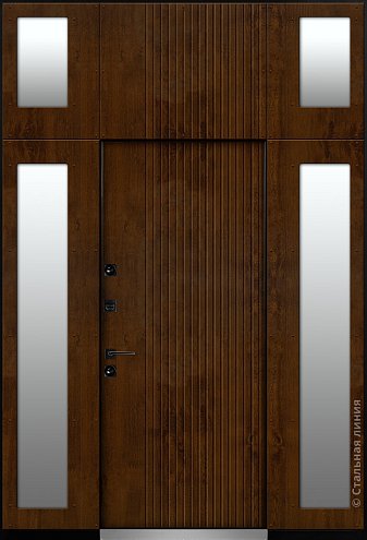 Входная дверь Парадная модель с баффелями (вид изнутри) - купить в Москве