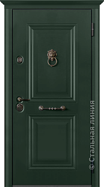 Входная дверь Классическая модель со скобой и стучалом (вид снаружи) - купить в Москве