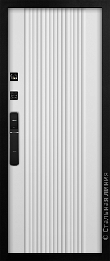 Входная дверь Стильная модель с фальшь-фрамугой (вид изнутри) - купить в Москве